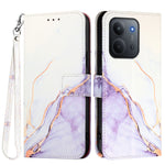 For Xiaomi Redmi 15C 5G (EU) (173mm) / 15C 4G (EU) (173mm) Case with Strap Marble Pattern Leather Phone Cover