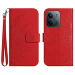For Xiaomi Redmi 15C 4G (Global) (171mm) / Poco C85 4G (171mm) Case Sunflower Imprint Leather Wallet Phone Cover with Wrist Strap