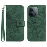 For Xiaomi Redmi 15C 4G (Global) (171mm) / Poco C85 4G (171mm) Case Sunflower Imprint Leather Wallet Phone Cover with Wrist Strap