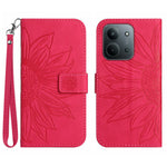 For Xiaomi Redmi 15C 4G (Global) (171mm) / Poco C85 4G (171mm) Case Sunflower Imprint Leather Wallet Phone Cover with Wrist Strap