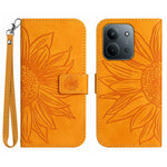 For Xiaomi Redmi 15C 4G (Global) (171mm) / Poco C85 4G (171mm) Case Sunflower Imprint Leather Wallet Phone Cover with Wrist Strap