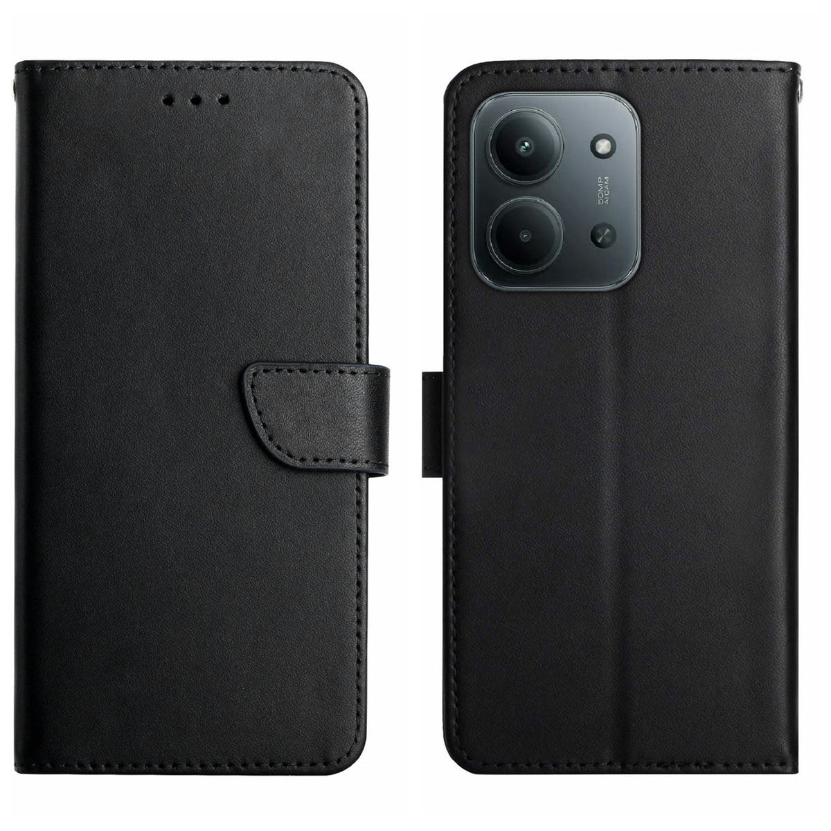 Xiaomi Redmi 15C 5G (EU) (173mm) / 15C 4G (EU) (173mm) fodral i äkta nötskinn, mobilfodral i nappatextur
