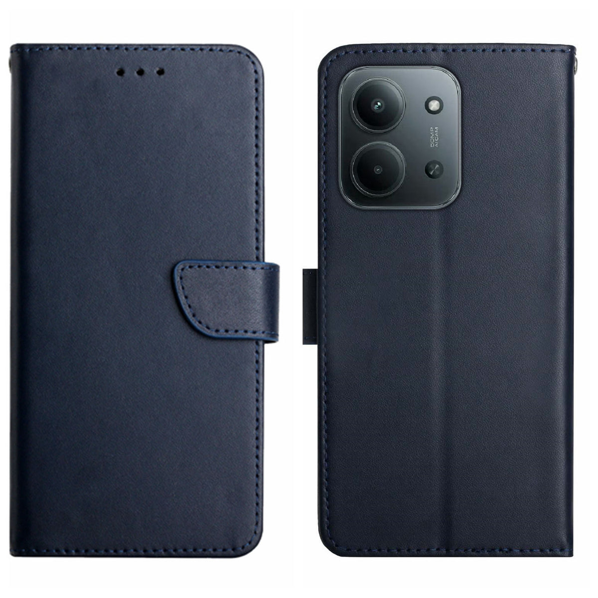 Xiaomi Redmi 15C 5G (EU) (173mm) / 15C 4G (EU) (173mm) fodral i äkta nötskinn, mobilfodral i nappatextur