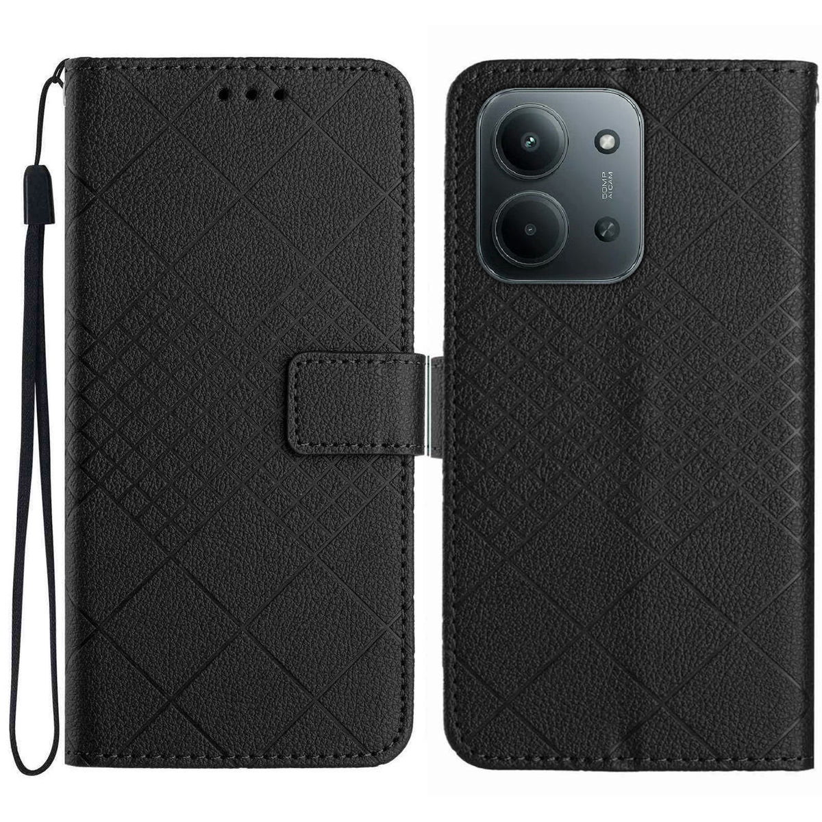 For Xiaomi Redmi 15C 4G (Global) (171mm) / Poco C85 4G (171mm) Case Wallet Imprint PU Leather Flip Folio Phone Cover