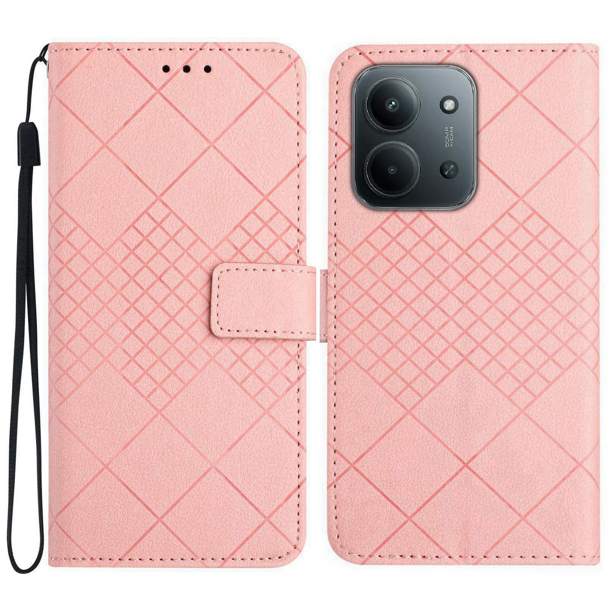 For Xiaomi Redmi 15C 4G (Global) (171mm) / Poco C85 4G (171mm) Case Wallet Imprint PU Leather Flip Folio Phone Cover