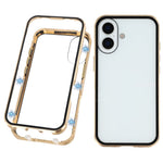 For iPhone 17 Full Body Case Magnetic Tempered Glass Double-Sided Phone Case