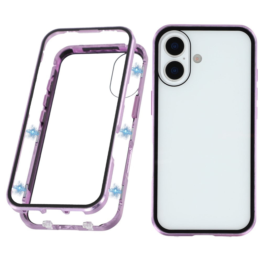For iPhone 17 Full Body Case Magnetic Tempered Glass Double-Sided Phone Case
