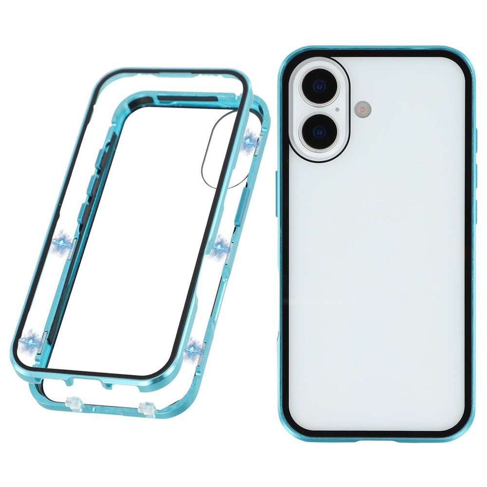 For iPhone 17 Full Body Case Magnetic Tempered Glass Double-Sided Phone Case