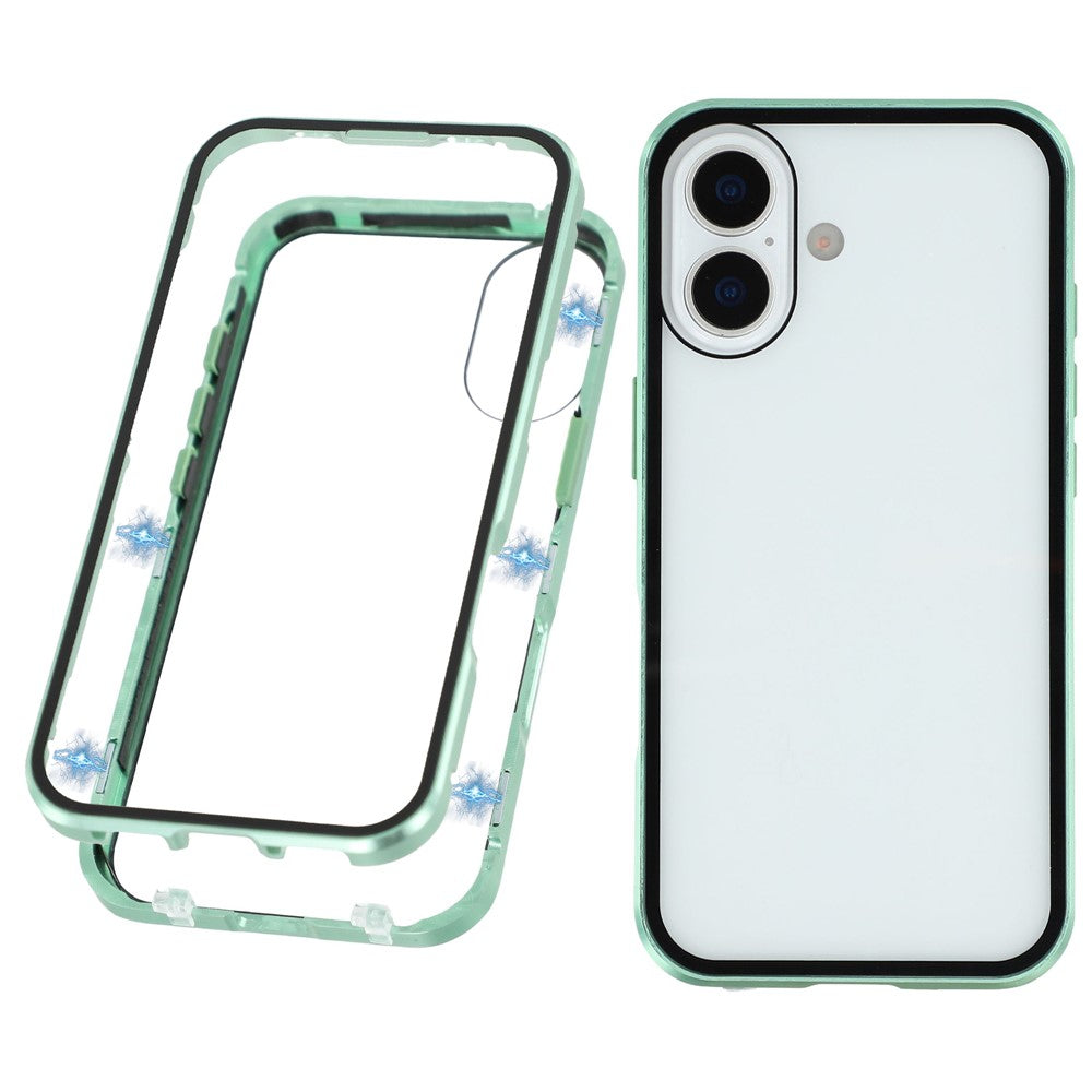 For iPhone 17 Full Body Case Magnetic Tempered Glass Double-Sided Phone Case
