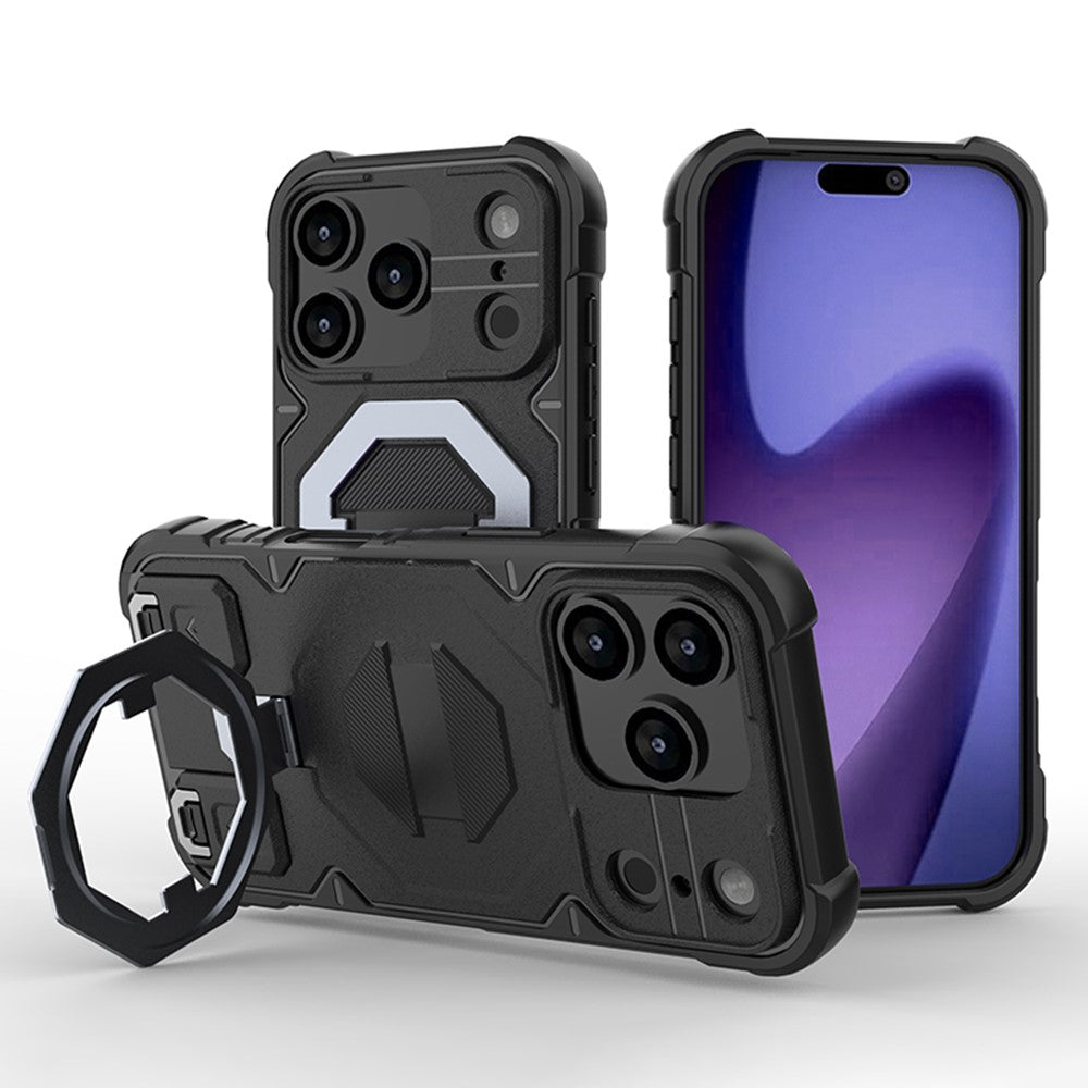 For iPhone 18 Pro Max / 17 Pro Max Case Compatible with MagSafe PC + TPU Kickstand Phone Cover with Lanyard