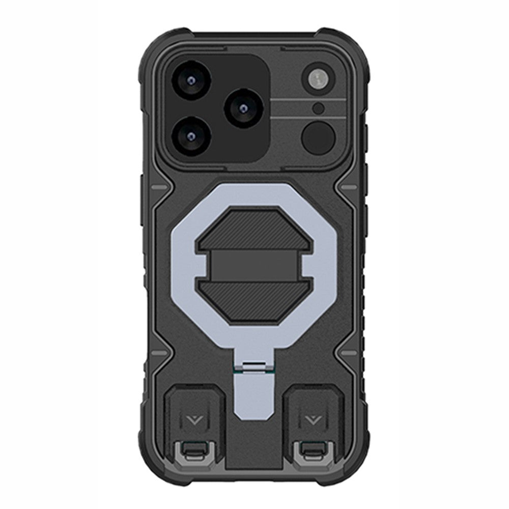 For iPhone 18 Pro Max / 17 Pro Max Case Compatible with MagSafe PC + TPU Kickstand Phone Cover with Lanyard