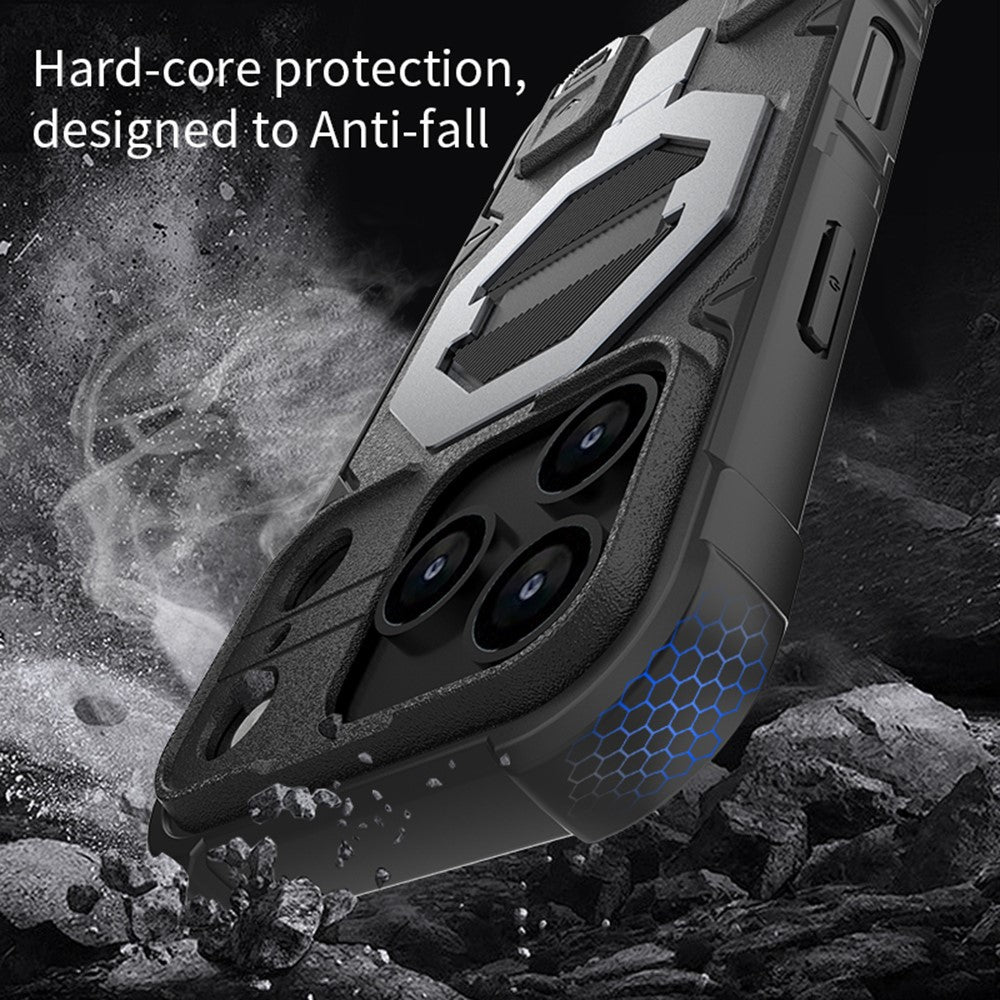For iPhone 18 Pro Max / 17 Pro Max Case Compatible with MagSafe PC + TPU Kickstand Phone Cover with Lanyard
