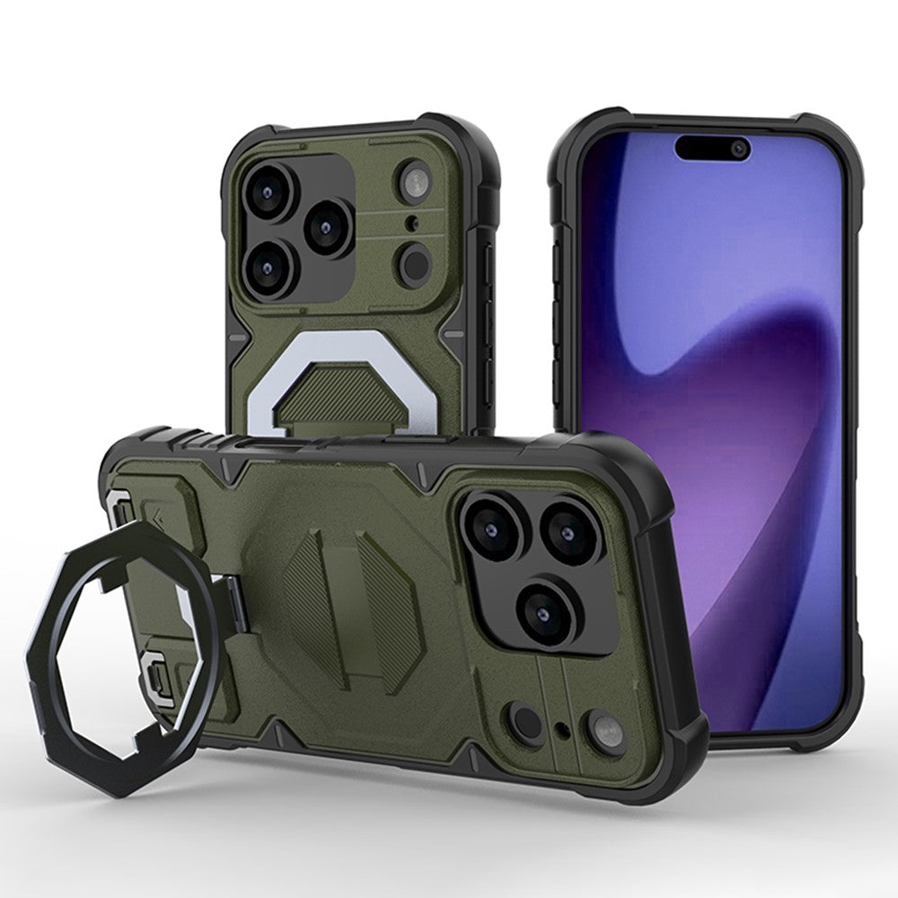 For iPhone 18 Pro Max / 17 Pro Max Case Compatible with MagSafe PC + TPU Kickstand Phone Cover with Lanyard