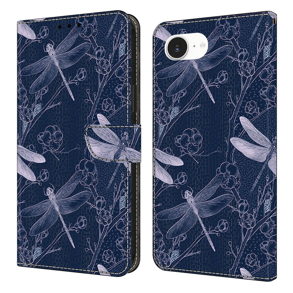 Til iPhone 17e / 16e Wallet Case Mønsterprintet PU-læder Flip Stand Telefoncover