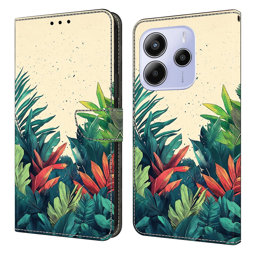For Xiaomi Redmi Note 14 4G (164.84mm) Wallet Case Pattern Printing PU Leather Flip Stand Phone Cover