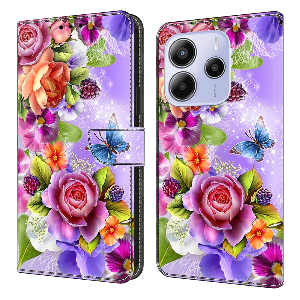 For Xiaomi Redmi Note 14 4G (164.84mm) Wallet Case Pattern Printing PU Leather Flip Stand Phone Cover