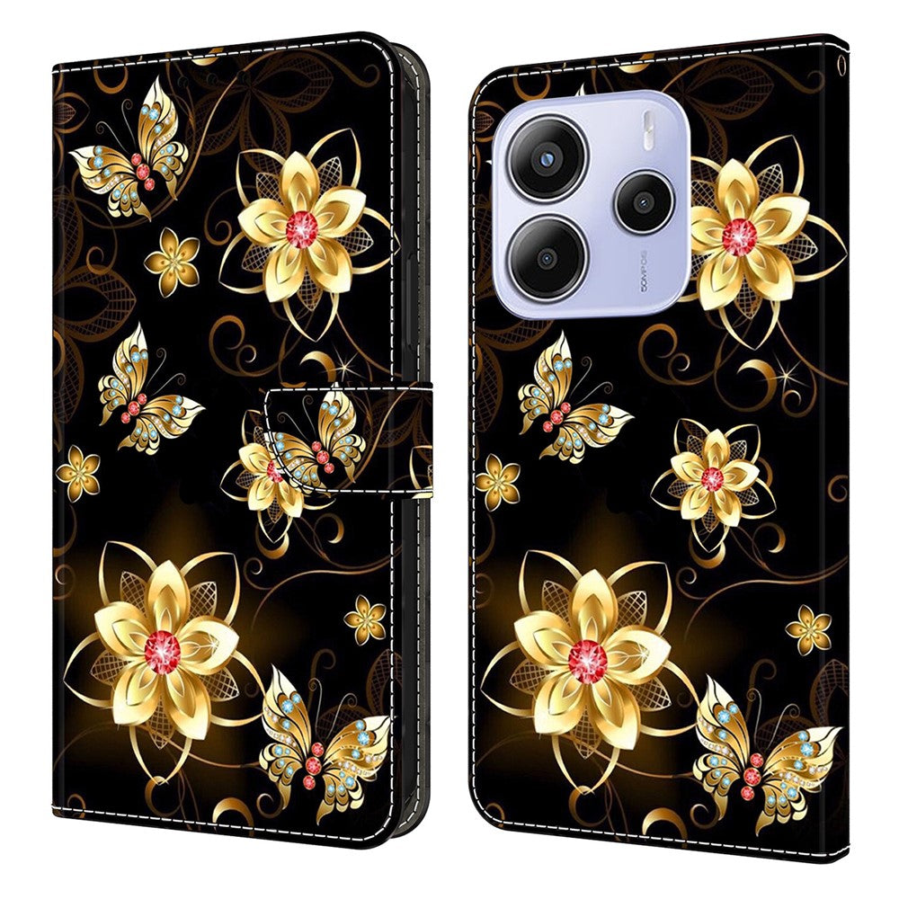 For Xiaomi Redmi Note 14 4G (164.84mm) Wallet Case Pattern Printing PU Leather Flip Stand Phone Cover