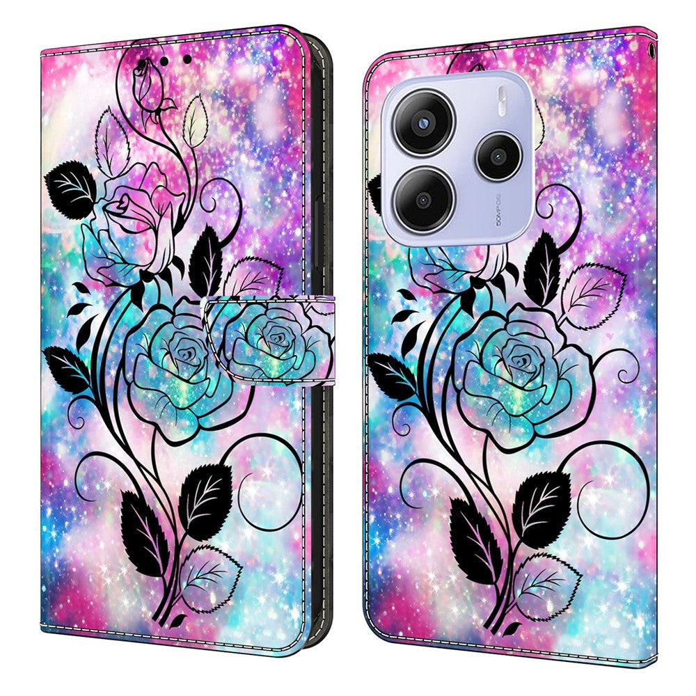 For Xiaomi Redmi Note 14 4G (164.84mm) Wallet Case Pattern Printing PU Leather Flip Stand Phone Cover