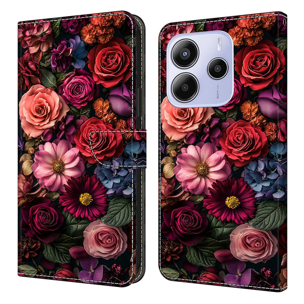 For Xiaomi Redmi Note 14 4G (164.84mm) Wallet Case Pattern Printing PU Leather Flip Stand Phone Cover
