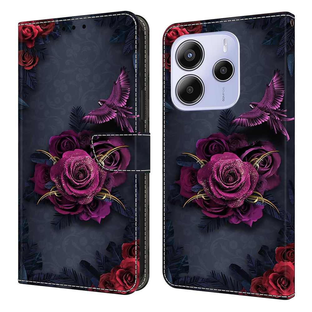 For Xiaomi Redmi Note 14 4G (164.84mm) Wallet Case Pattern Printing PU Leather Flip Stand Phone Cover