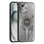 ABEEL Magnetiskt Skal För iPhone 15 Pro Max Aluminiumlegering + PC + TPU Ihåligt Värmeavledande mobilskal