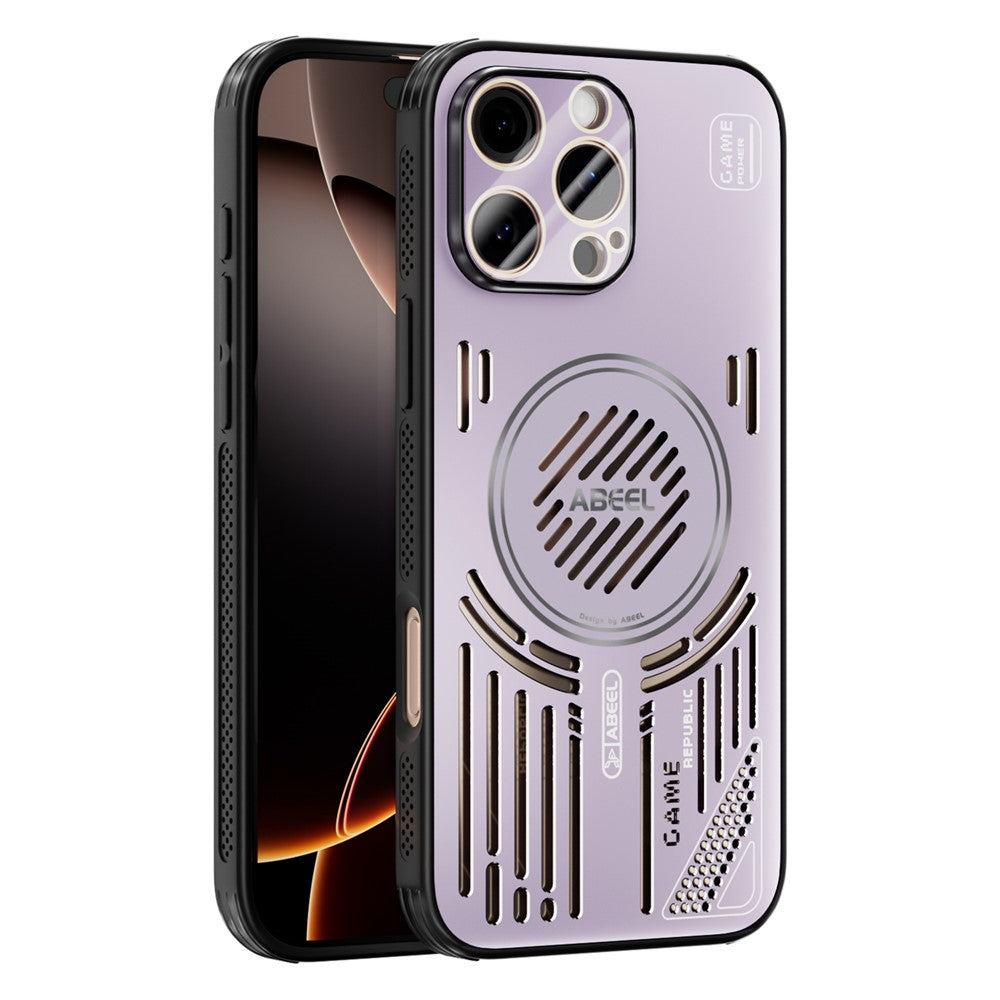 ABEEL Magnetiskt Skal För iPhone 16 Pro Aluminiumlegering + PC + TPU Ihåligt Värmeavledande mobilskal