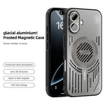 ABEEL For iPhone 16 Magnetic Case Aluminium Alloy + PC + TPU Hollow Heat Dissipation Phone Cover