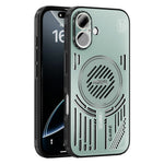 ABEEL For iPhone 16 Magnetic Case Aluminium Alloy + PC + TPU Hollow Heat Dissipation Phone Cover