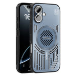 ABEEL For iPhone 16 Magnetic Case Aluminium Alloy + PC + TPU Hollow Heat Dissipation Phone Cover