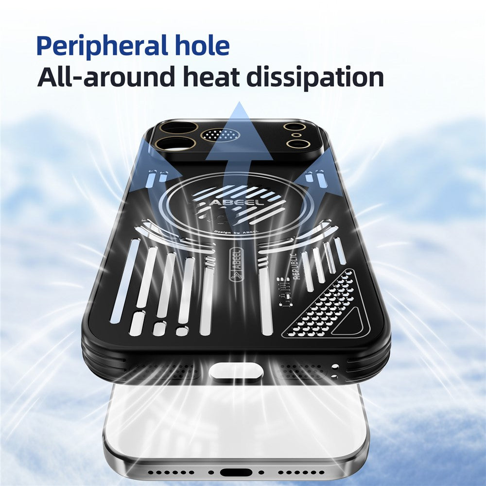 ABEEL Til iPhone 17 Pro Magnetisk Cover Aluminiumlegering + PC + TPU Hul Varmeafledning Telefoncover