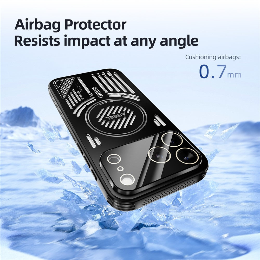 ABEEL Til iPhone 17 Pro Magnetisk Cover Aluminiumlegering + PC + TPU Hul Varmeafledning Telefoncover