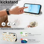 Til iPhone 17e / 16e Wallet Case Rhombisk blomsterdesign Flipcover i læder med rem