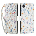 Til iPhone 17e / 16e Wallet Case Rhombisk blomsterdesign Flipcover i læder med rem