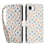 Til iPhone 17e / 16e Wallet Case Rhombisk blomsterdesign Flipcover i læder med rem