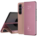 For Samsung Galaxy Z Fold7 5G Case Electroplating View Window Stand Leather Phone Cover