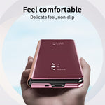 For Samsung Galaxy Z Fold7 5G Case Electroplating View Window Stand Leather Phone Cover