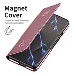 For Samsung Galaxy Z Fold7 5G Case Electroplating View Window Stand Leather Phone Cover