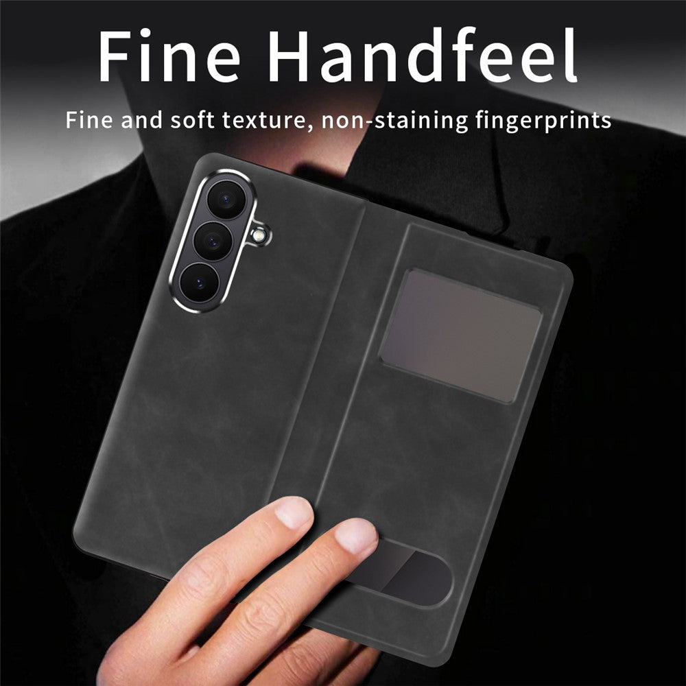 Til Samsung Galaxy Z Fold7 5G Etui med visningsvindue PU-læder telefoncover