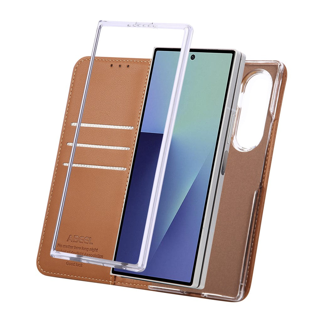 ABEEL For Samsung Galaxy Z Fold7 5G Phone Case RFID Blocking Leather Flip Cover