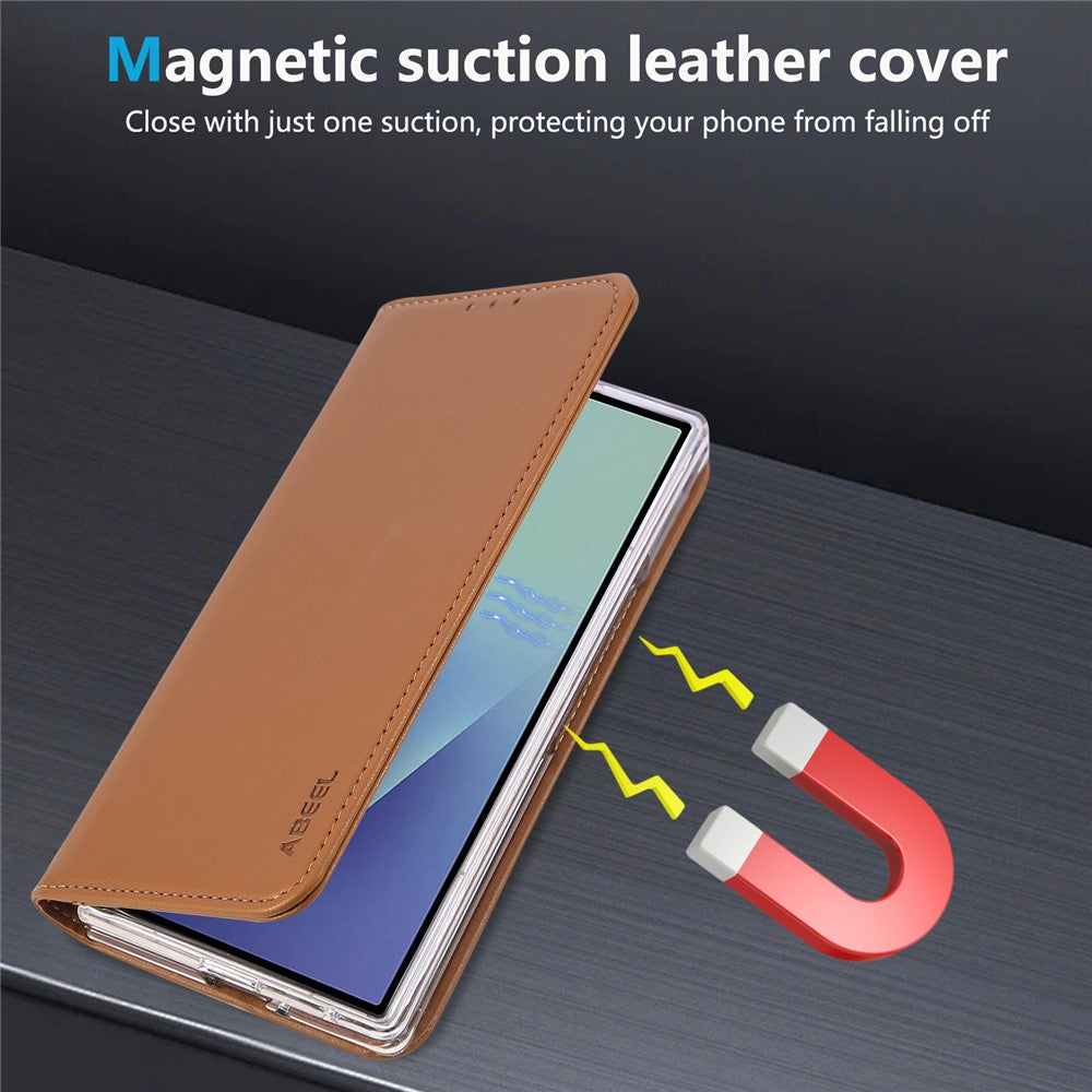ABEEL For Samsung Galaxy Z Fold7 5G Phone Case RFID Blocking Leather Flip Cover