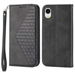 Folio Flip PU Læder Telefoncover til Samsung Galaxy A23e, Anti-fald Diamantmønster Præget Kalve tekstur Telefonpung Cover Stativ med Rem