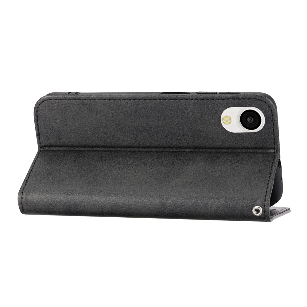 Folio Flip PU Læder Telefoncover til Samsung Galaxy A23e, Anti-fald Diamantmønster Præget Kalve tekstur Telefonpung Cover Stativ med Rem