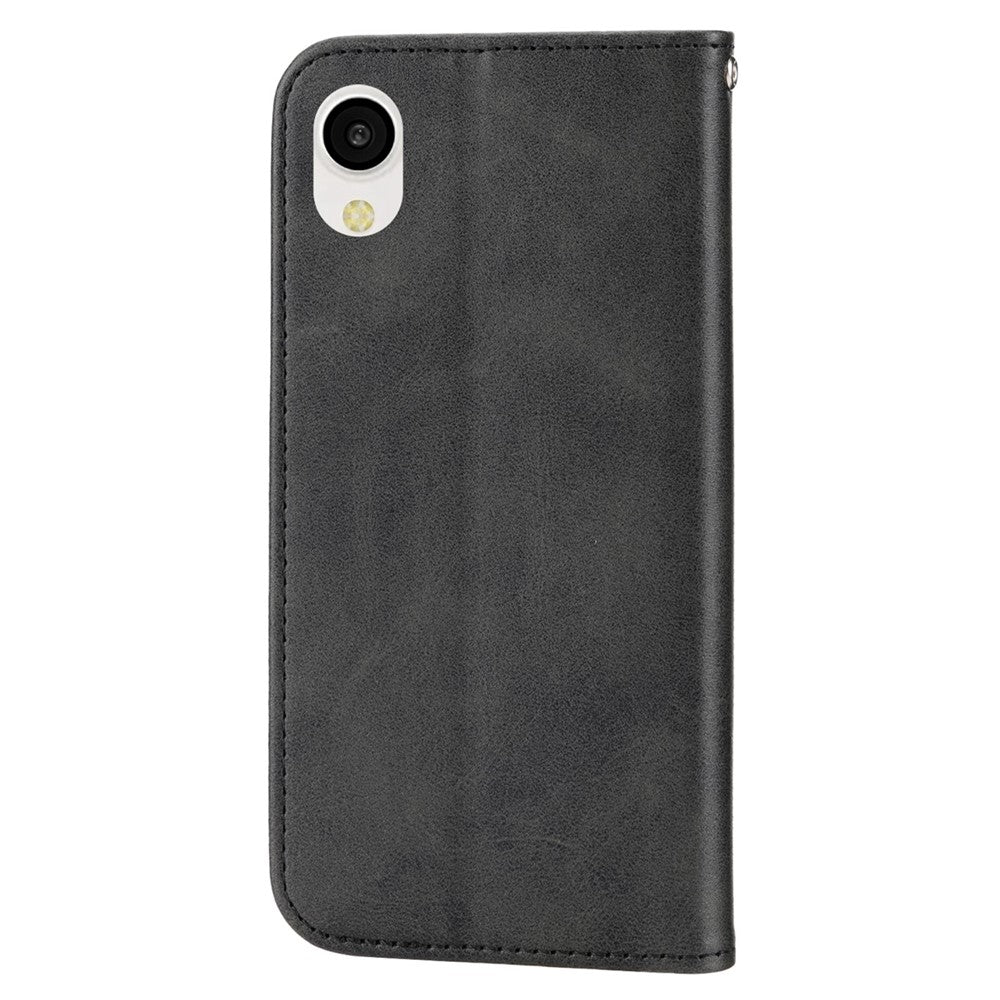 Folio Flip PU Læder Telefoncover til Samsung Galaxy A23e, Anti-fald Diamantmønster Præget Kalve tekstur Telefonpung Cover Stativ med Rem