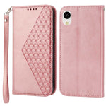 Folio Flip PU Læder Telefoncover til Samsung Galaxy A23e, Anti-fald Diamantmønster Præget Kalve tekstur Telefonpung Cover Stativ med Rem