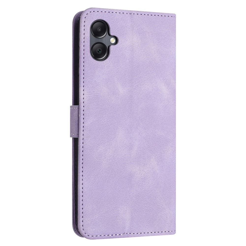 Samsung Galaxy A08 5G / A07 4G / A07s 4G-skal i enfärgat läder, plånbok, skyddande mobilskal