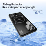 ABEEL Magnetiskt Skal För Samsung Galaxy S25 Aluminiumlegering + PC + TPU Ihåligt Värmeavledande mobilskal