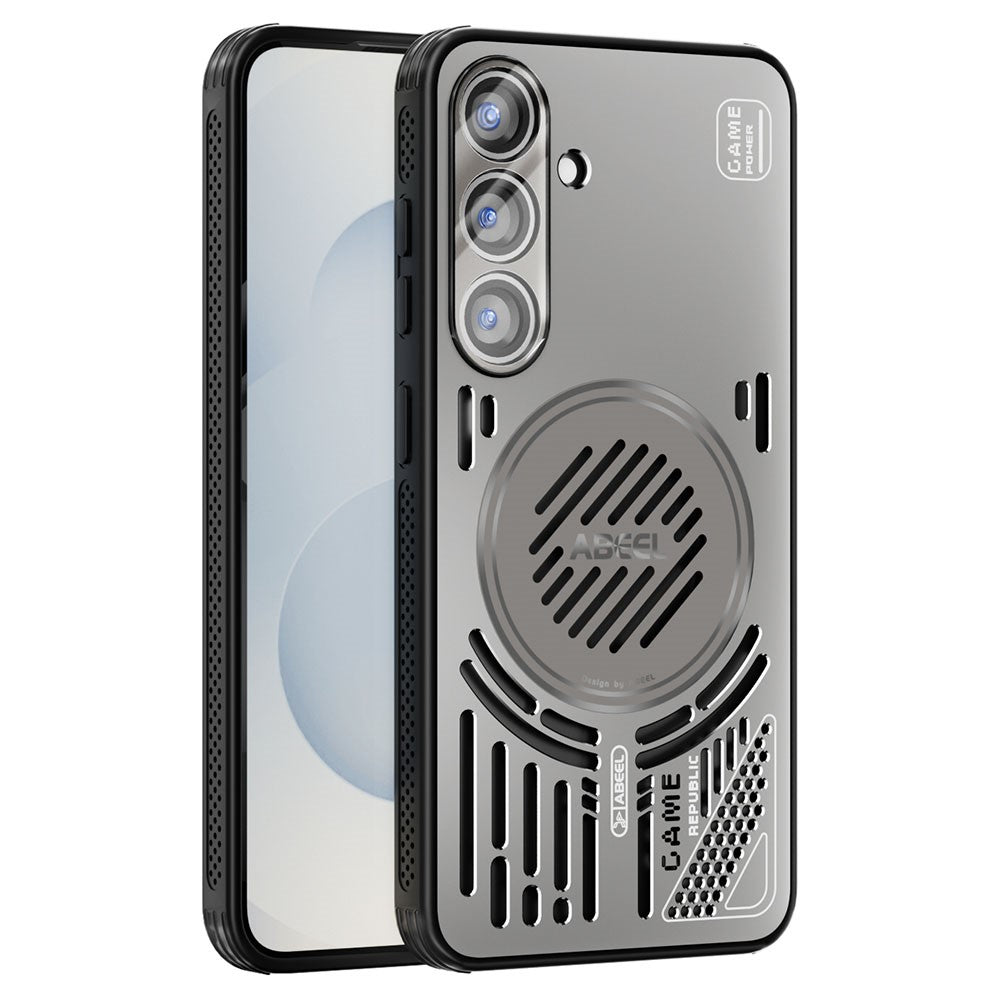 ABEEL Magnetiskt Skal För Samsung Galaxy S25 Aluminiumlegering + PC + TPU Ihåligt Värmeavledande mobilskal