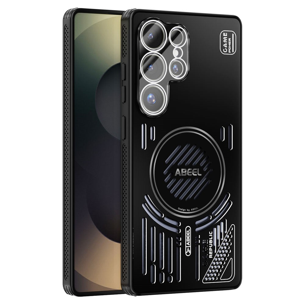 ABEEL För Samsung Galaxy S25 Ultra Magnetiskt Skal Aluminiumlegering + PC + TPU Ihåligt Värmeavledande mobilskal