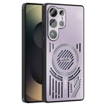 ABEEL För Samsung Galaxy S25 Ultra Magnetiskt Skal Aluminiumlegering + PC + TPU Ihåligt Värmeavledande mobilskal