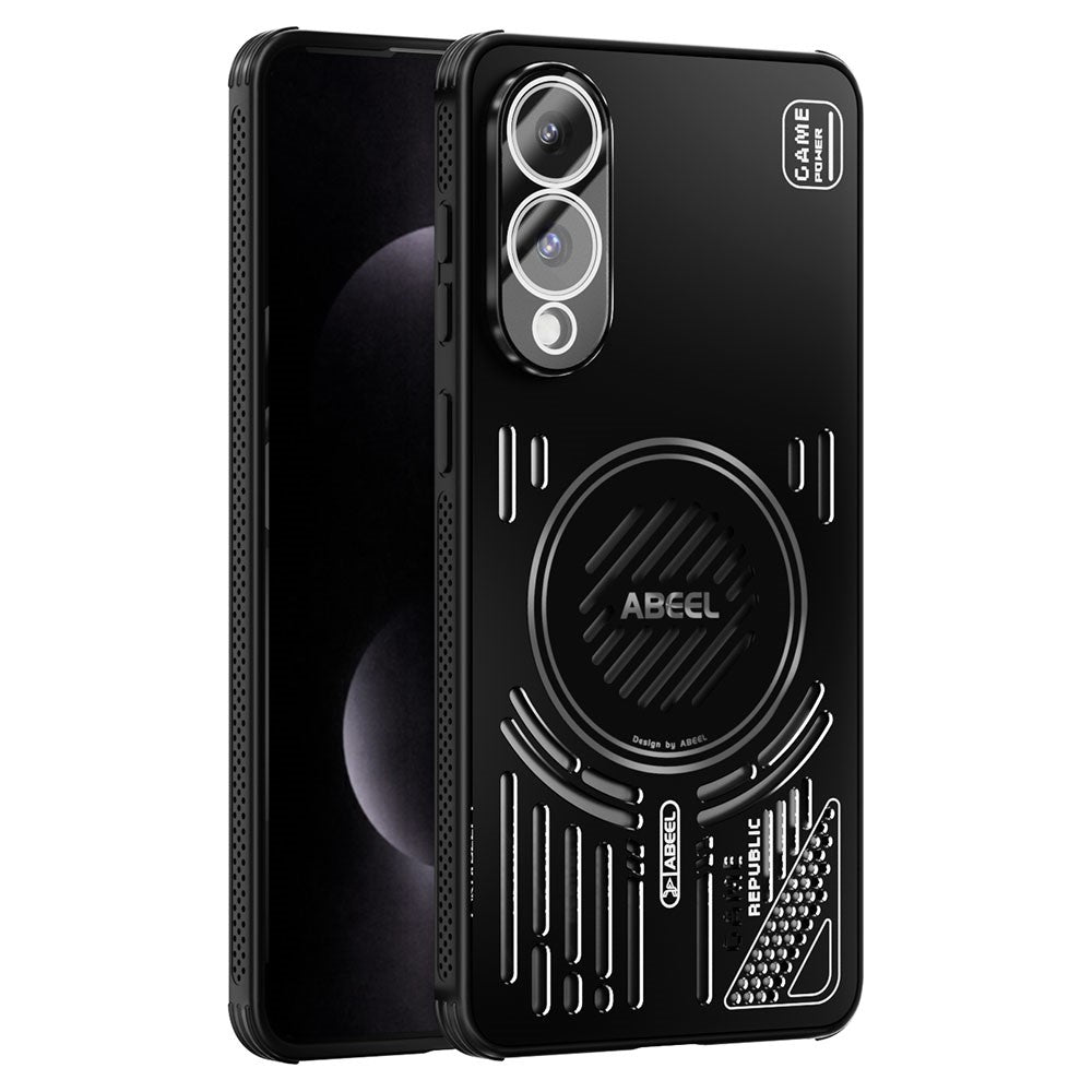 ABEEL Magnetiskt Skal För Samsung Galaxy S25 Edge Aluminiumlegering + PC + TPU Ihåligt Värmeavledande mobilskal